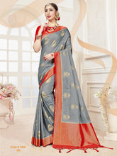 Grey Banarasi Art Silk Woven Saree